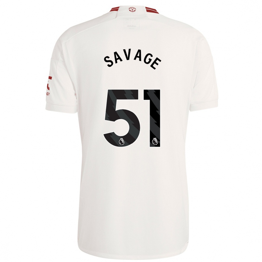 Kids  Charlie Savage #51 White Third Jersey 2023/24 T-Shirt