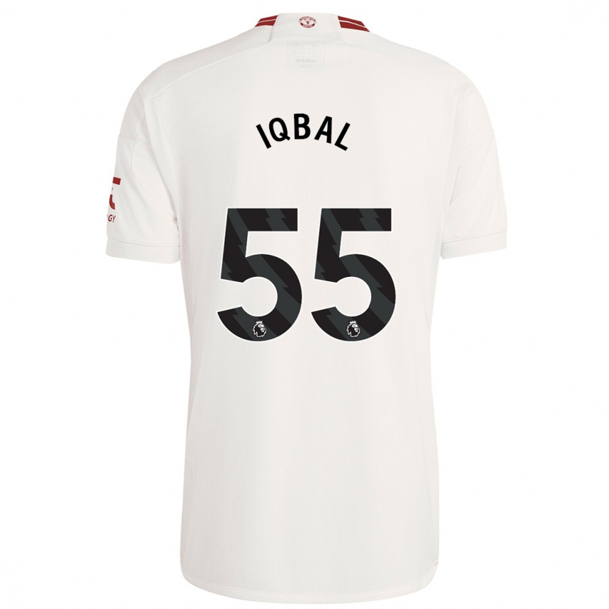 Kids  Zidane Iqbal #55 White Third Jersey 2023/24 T-Shirt