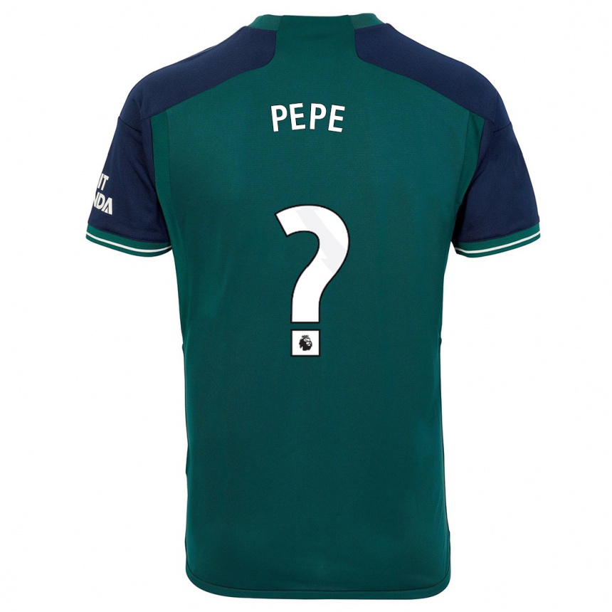 Kids  Nicolas Pepe #0 Green Third Jersey 2023/24 T-Shirt