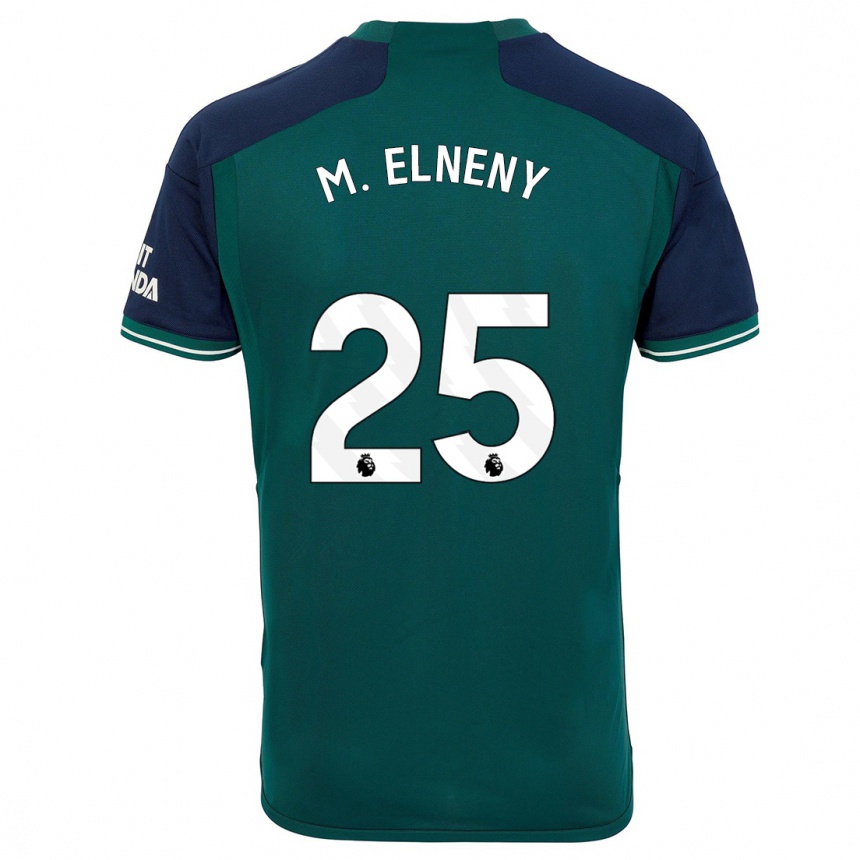 Kids  Mohamed Elneny #25 Green Third Jersey 2023/24 T-Shirt