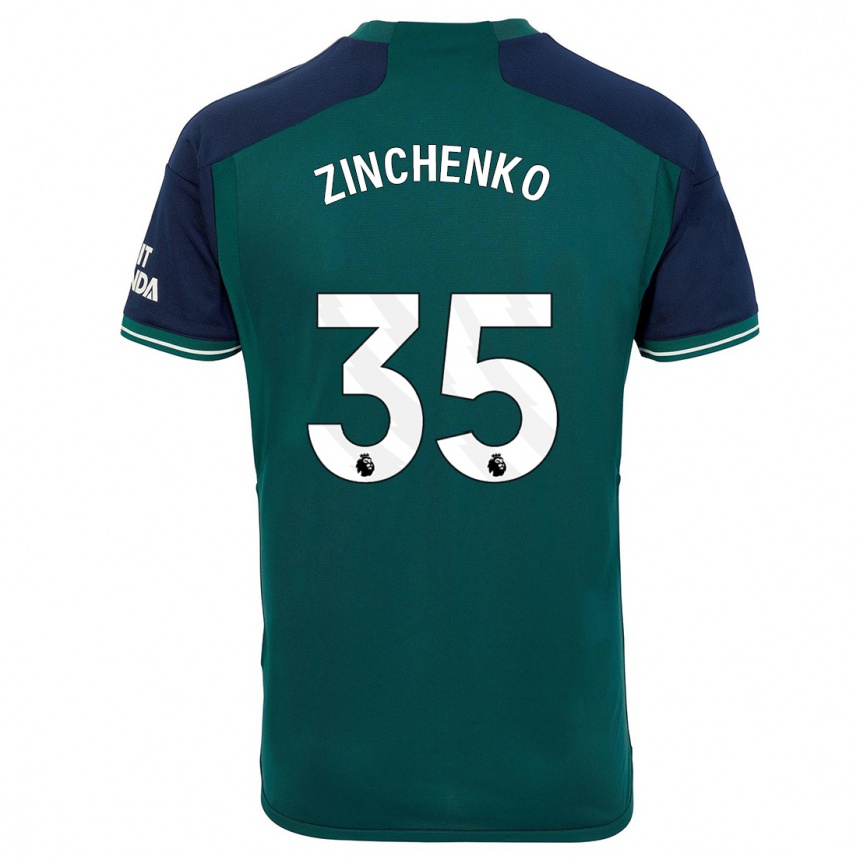 Kids  Oleksandr Zinchenko #35 Green Third Jersey 2023/24 T-Shirt