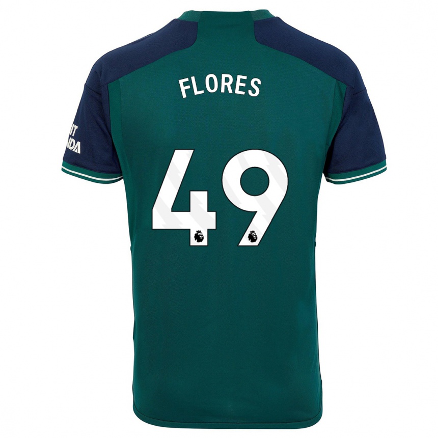 Kids  Marcelo Flores #49 Green Third Jersey 2023/24 T-Shirt