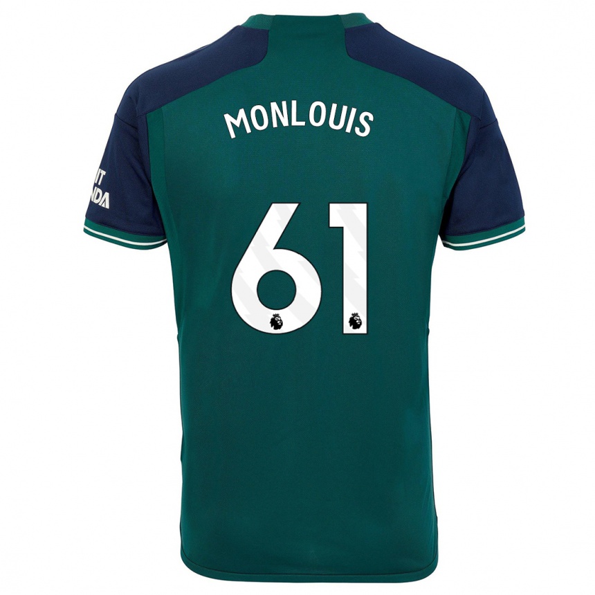 Kids  Zane Monlouis #61 Green Third Jersey 2023/24 T-Shirt