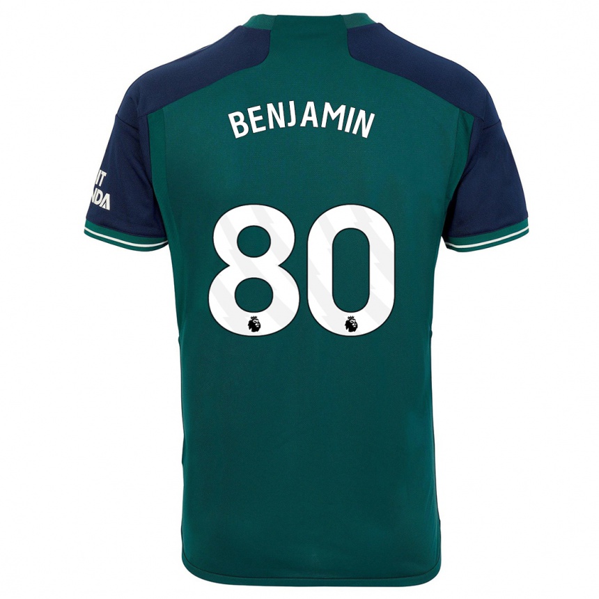 Kids  Omari Benjamin #80 Green Third Jersey 2023/24 T-Shirt