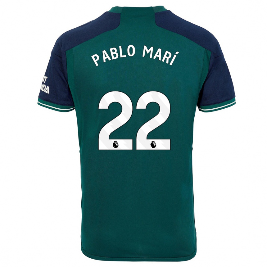 Kids  Pablo Mari #22 Green Third Jersey 2023/24 T-Shirt
