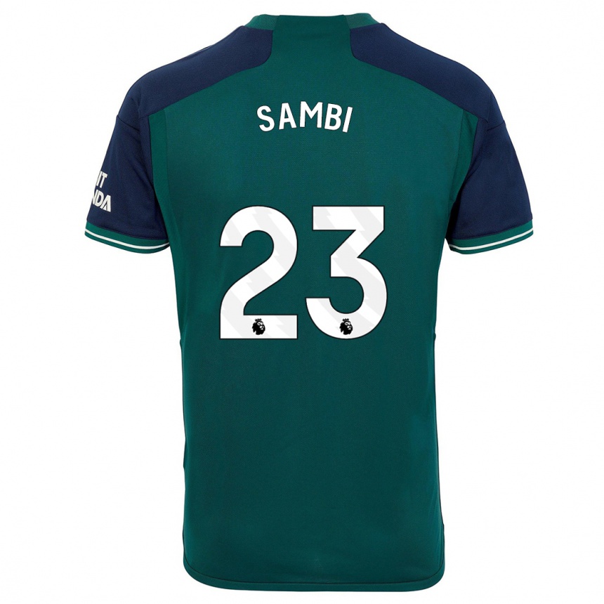 Kids  Albert Sambi Lokonga #23 Green Third Jersey 2023/24 T-Shirt