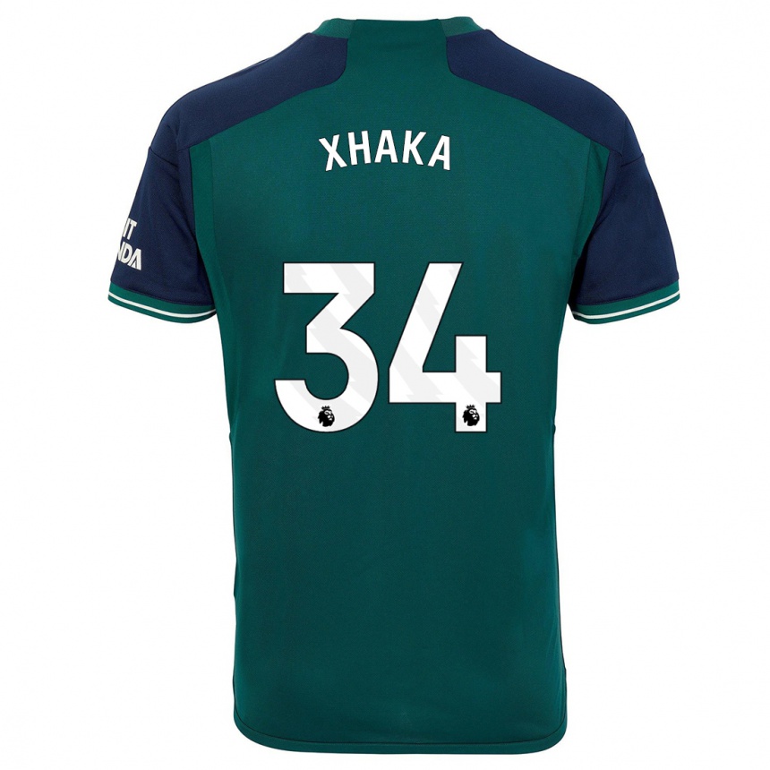 Kids  Granit Xhaka #34 Green Third Jersey 2023/24 T-Shirt