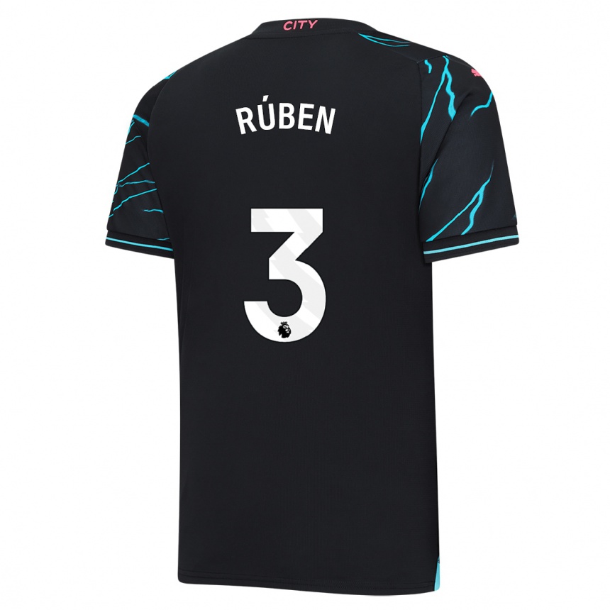 Kids  Ruben Dias #3 Dark Blue Third Jersey 2023/24 T-Shirt