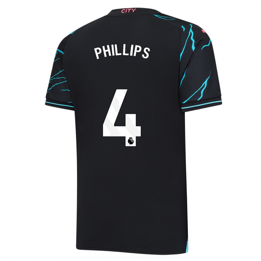 Kids  Kalvin Phillips #4 Dark Blue Third Jersey 2023/24 T-Shirt