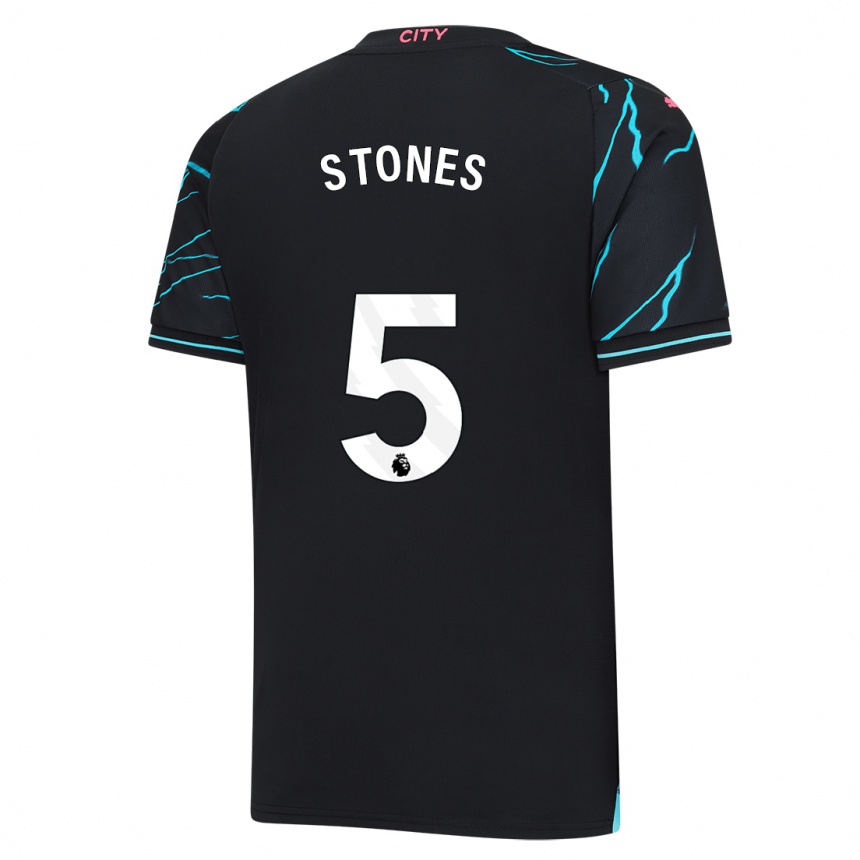 Kids  John Stones #5 Dark Blue Third Jersey 2023/24 T-Shirt