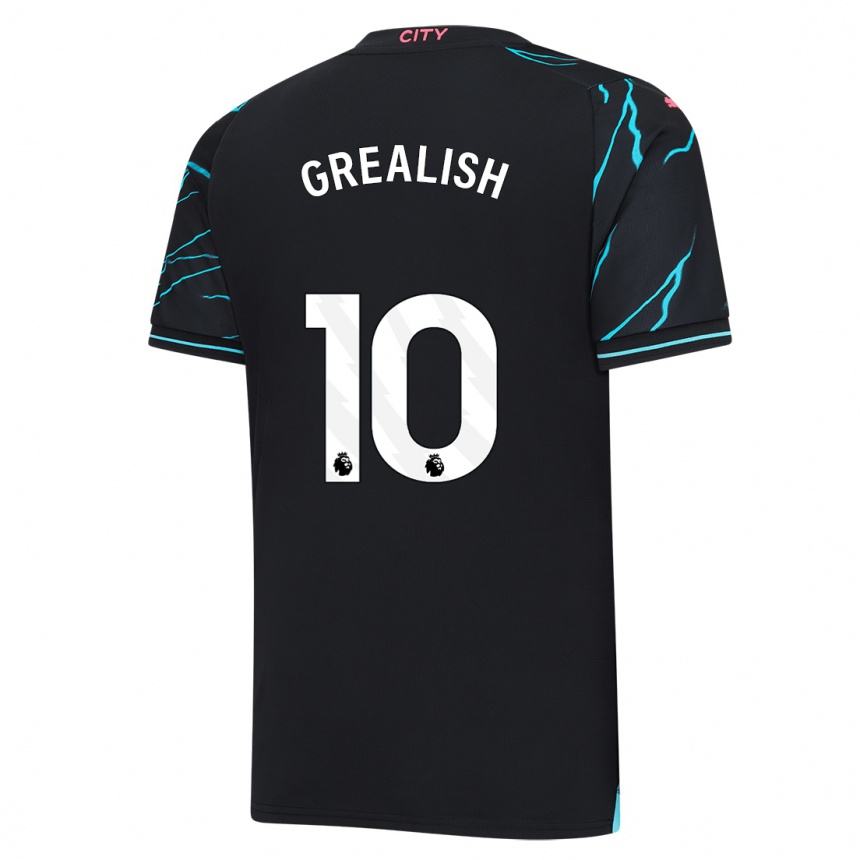 Kids  Jack Grealish #10 Dark Blue Third Jersey 2023/24 T-Shirt