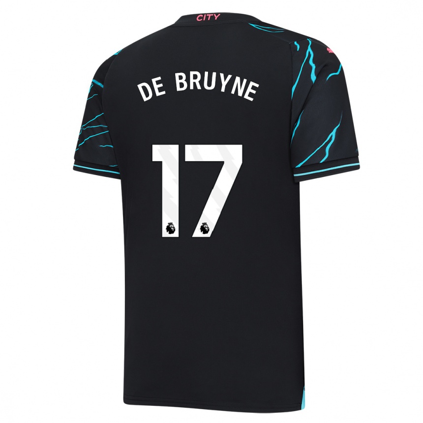 Kids  Kevin De Bruyne #17 Dark Blue Third Jersey 2023/24 T-Shirt