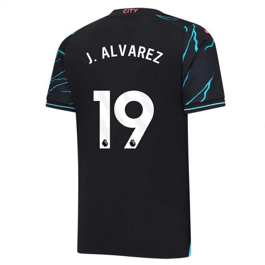 Kids  Julian Alvarez #19 Dark Blue Third Jersey 2023/24 T-Shirt