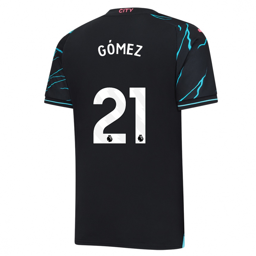 Kids  Sergio Gómez #21 Dark Blue Third Jersey 2023/24 T-Shirt