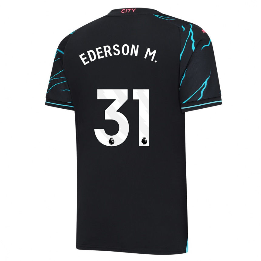 Kids  Ederson Moraes #31 Dark Blue Third Jersey 2023/24 T-Shirt