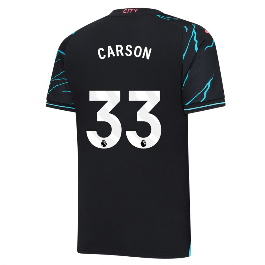 Kids  Scott Carson #33 Dark Blue Third Jersey 2023/24 T-Shirt