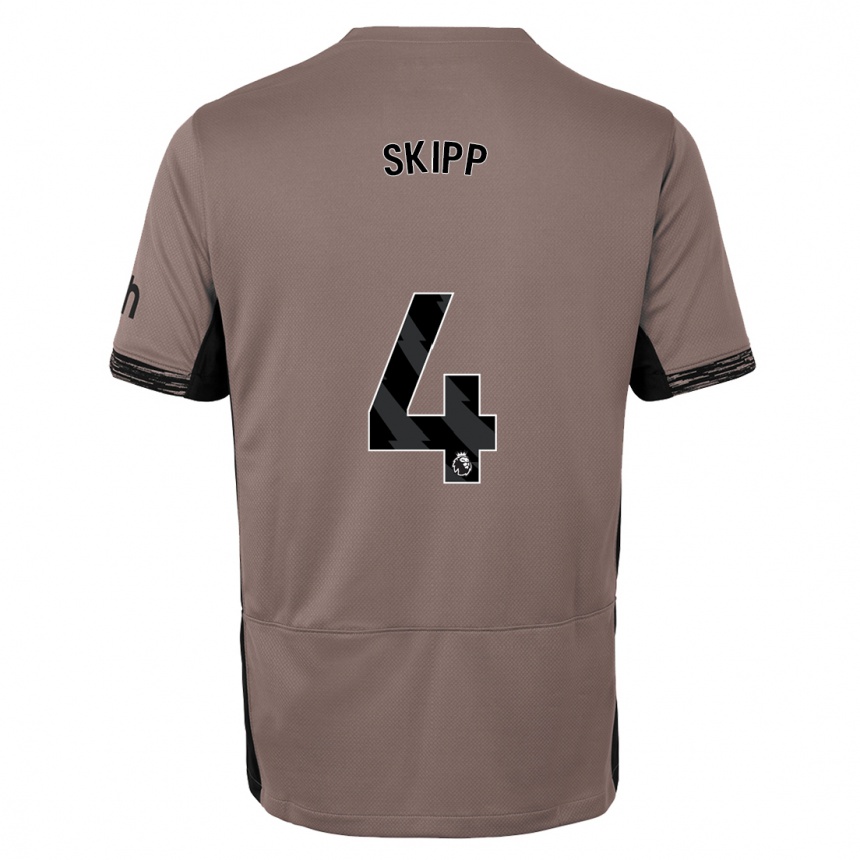 Kids  Oliver Skipp #4 Dark Beige Third Jersey 2023/24 T-Shirt