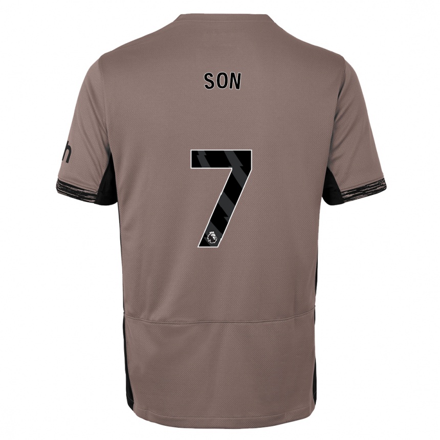 Kids  Heung-Min Son #7 Dark Beige Third Jersey 2023/24 T-Shirt