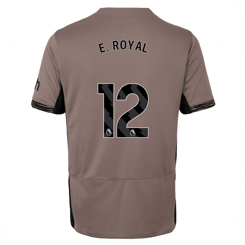 Kids  Emerson Royal #12 Dark Beige Third Jersey 2023/24 T-Shirt