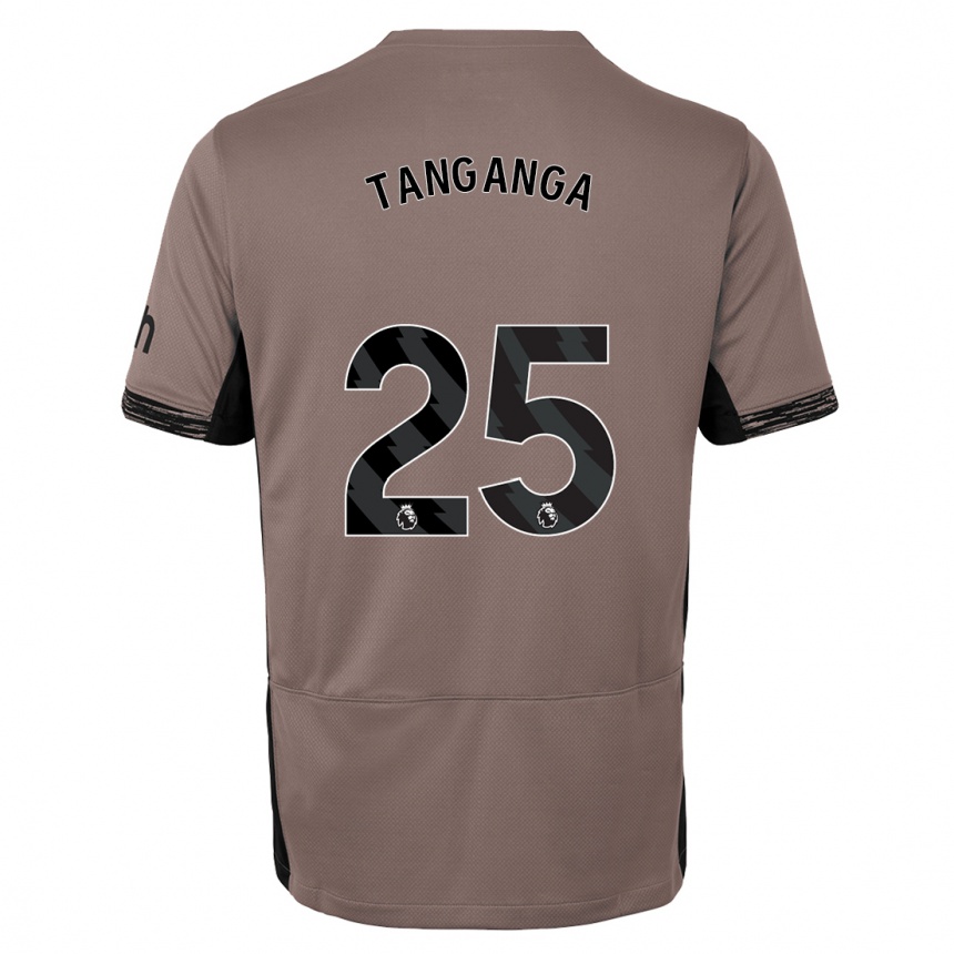 Kids  Japhet Tanganga #25 Dark Beige Third Jersey 2023/24 T-Shirt