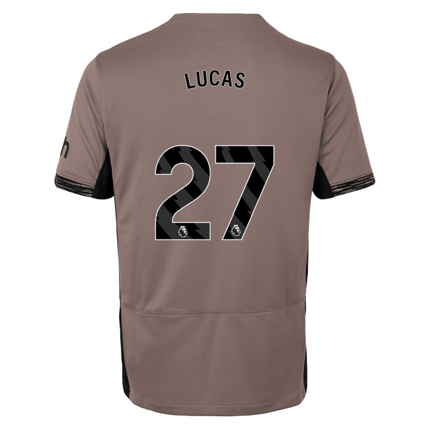 Kids  Lucas Moura #27 Dark Beige Third Jersey 2023/24 T-Shirt