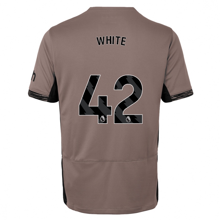 Kids  Harvey White #42 Dark Beige Third Jersey 2023/24 T-Shirt