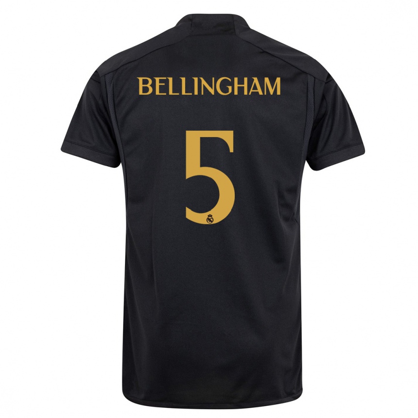 Kids  Jude Bellingham #5 Black Third Jersey 2023/24 T-Shirt