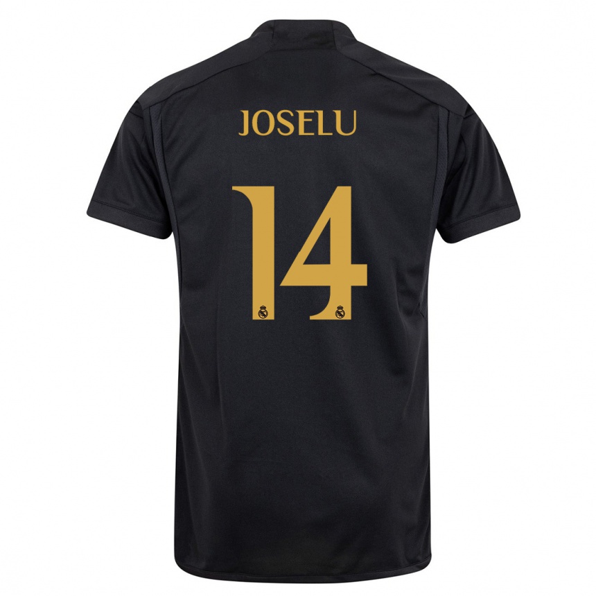 Kids  Joselu #14 Black Third Jersey 2023/24 T-Shirt