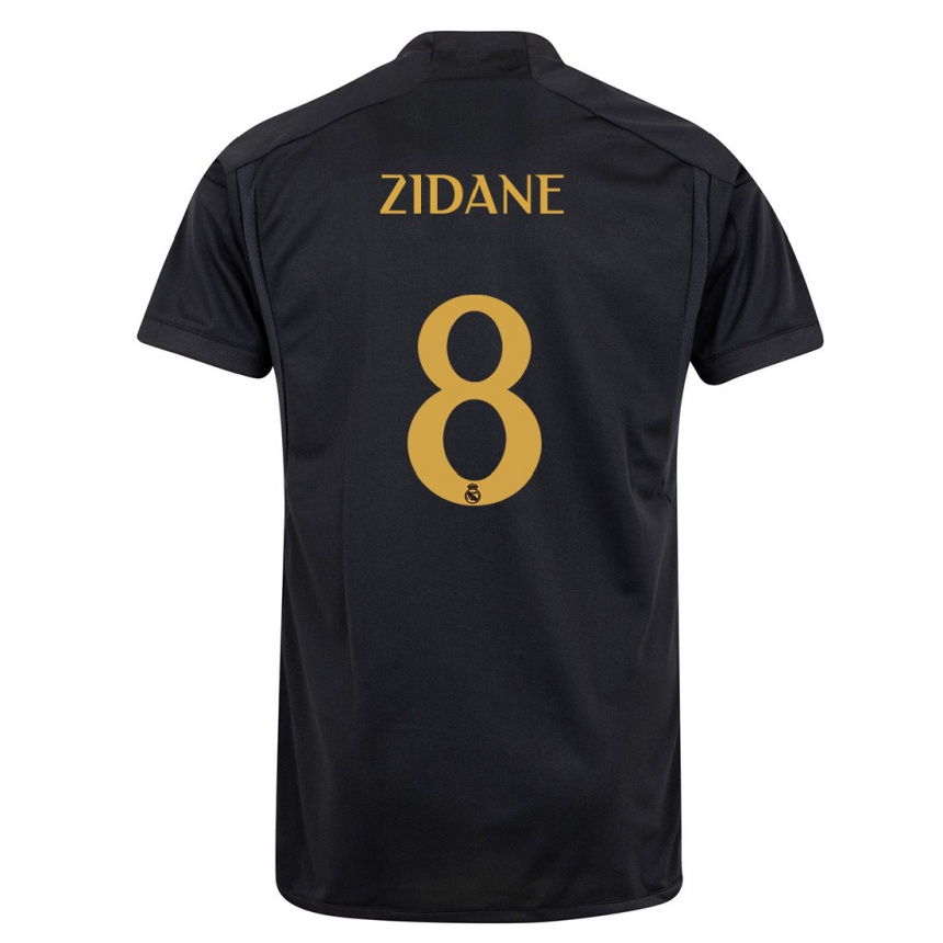 Kids  Théo Zidane #8 Black Third Jersey 2023/24 T-Shirt