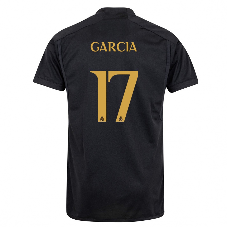 Kids  Gonzalo Garcia #17 Black Third Jersey 2023/24 T-Shirt