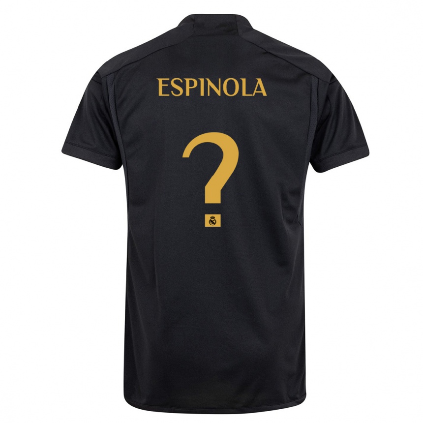 Kids  Axel Espinola #0 Black Third Jersey 2023/24 T-Shirt