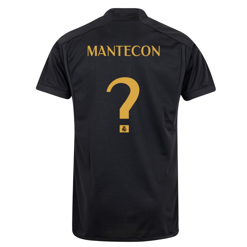 Kids  Hugo Mantecon #0 Black Third Jersey 2023/24 T-Shirt