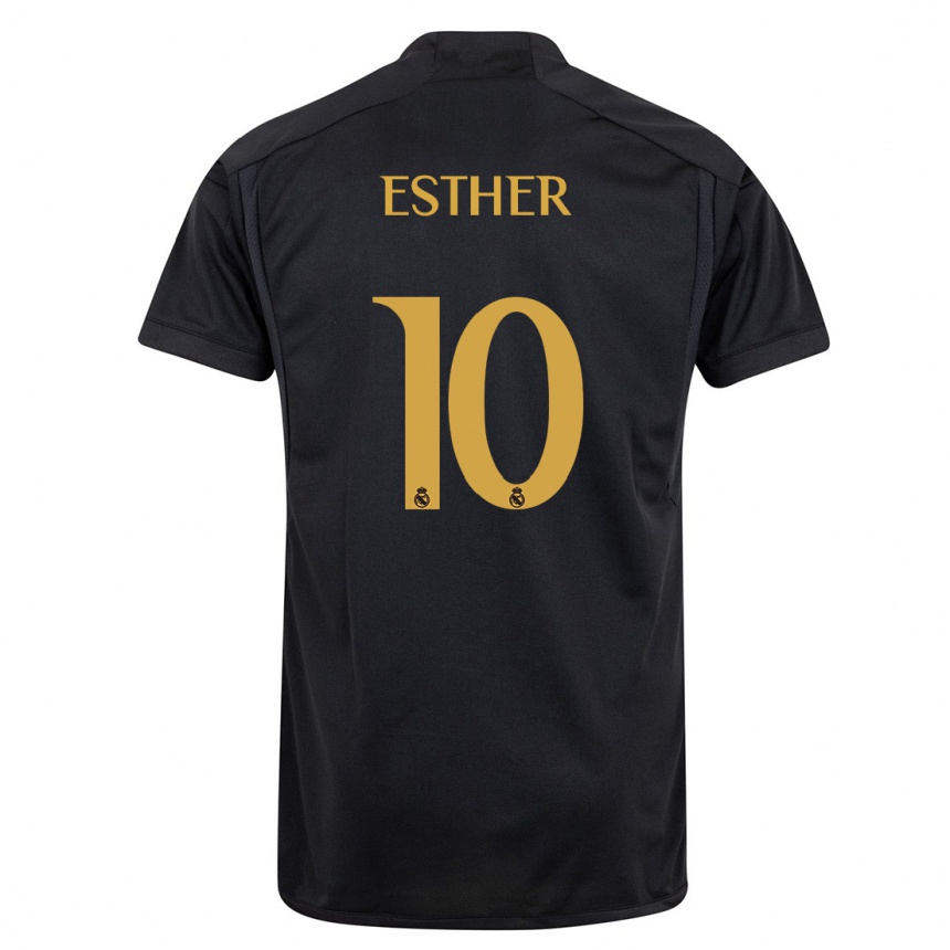 Kids  Esther Gonzalez #10 Black Third Jersey 2023/24 T-Shirt