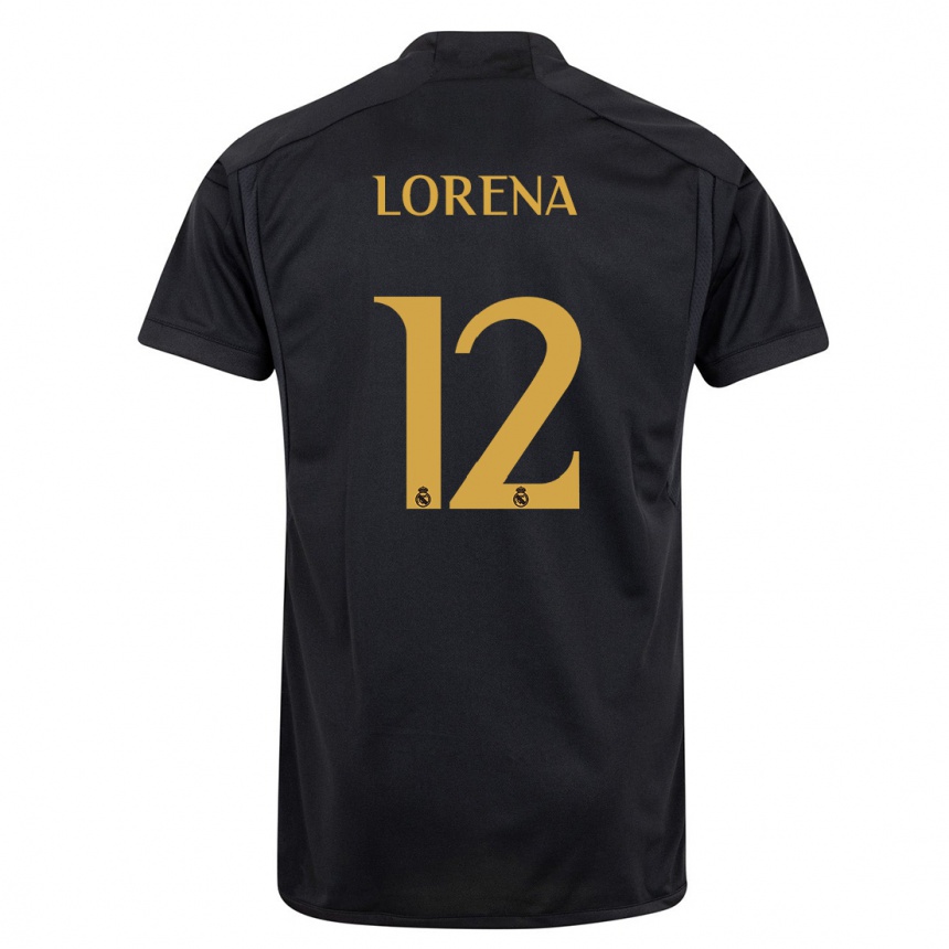 Kids  Lorena Navarro #12 Black Third Jersey 2023/24 T-Shirt