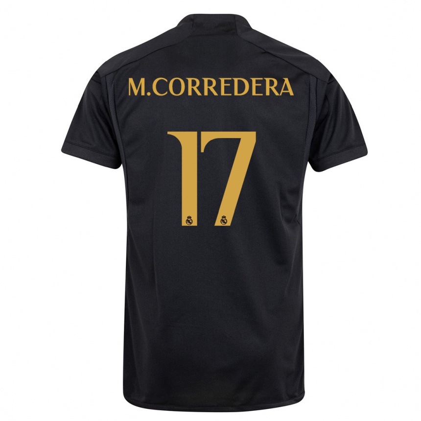 Kids  Marta Corredera #17 Black Third Jersey 2023/24 T-Shirt