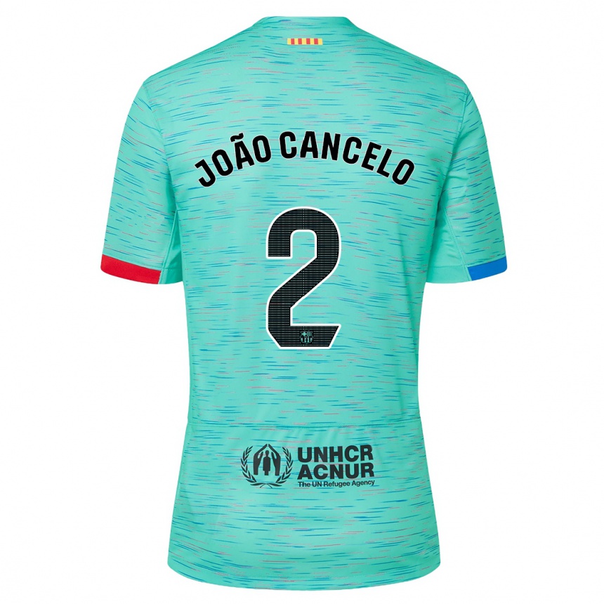 Kids  Joao Cancelo #2 Light Aqua Third Jersey 2023/24 T-Shirt