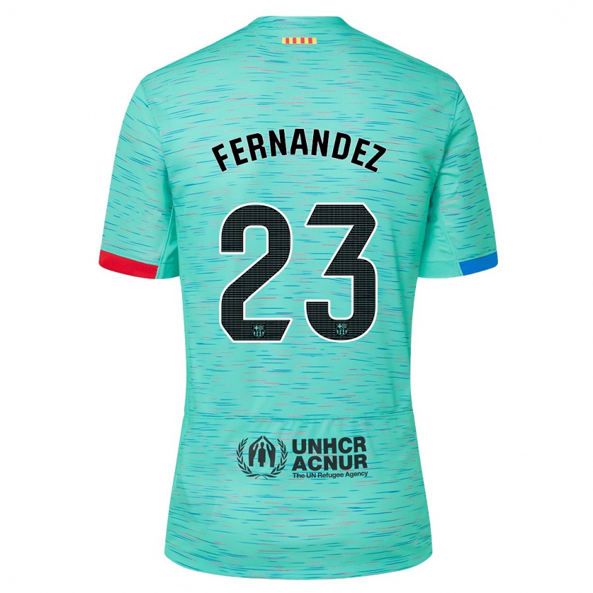 Kids  Pelayo Fernandez #23 Light Aqua Third Jersey 2023/24 T-Shirt