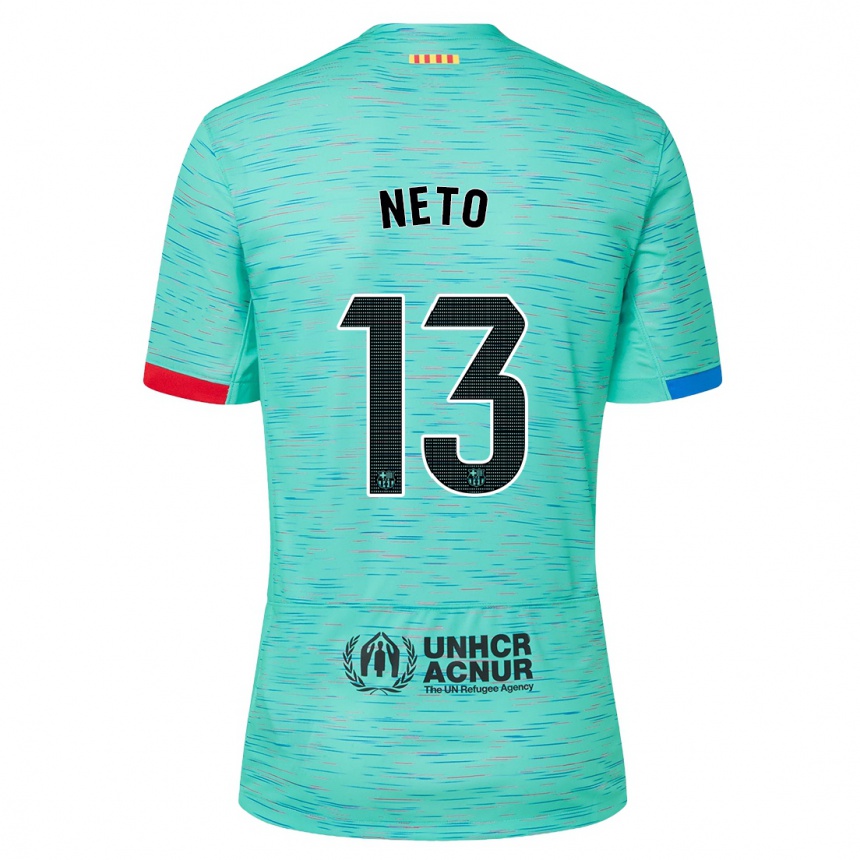 Kids  Neto #13 Light Aqua Third Jersey 2023/24 T-Shirt