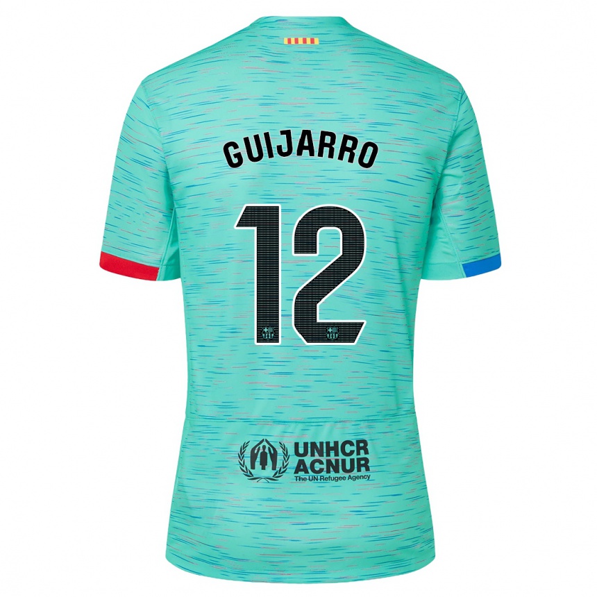 Kids  Patricia Guijarro #12 Light Aqua Third Jersey 2023/24 T-Shirt