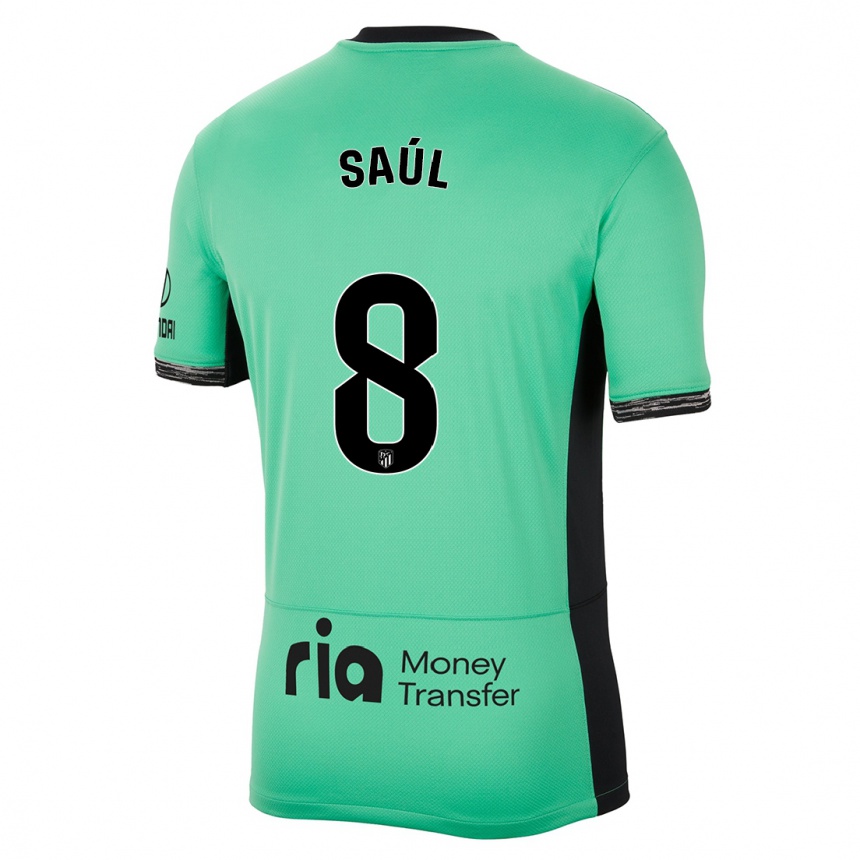 Kids  Saul Niguez #8 Spring Green Third Jersey 2023/24 T-Shirt