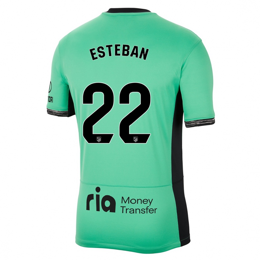 Kids  Paco Esteban #22 Spring Green Third Jersey 2023/24 T-Shirt