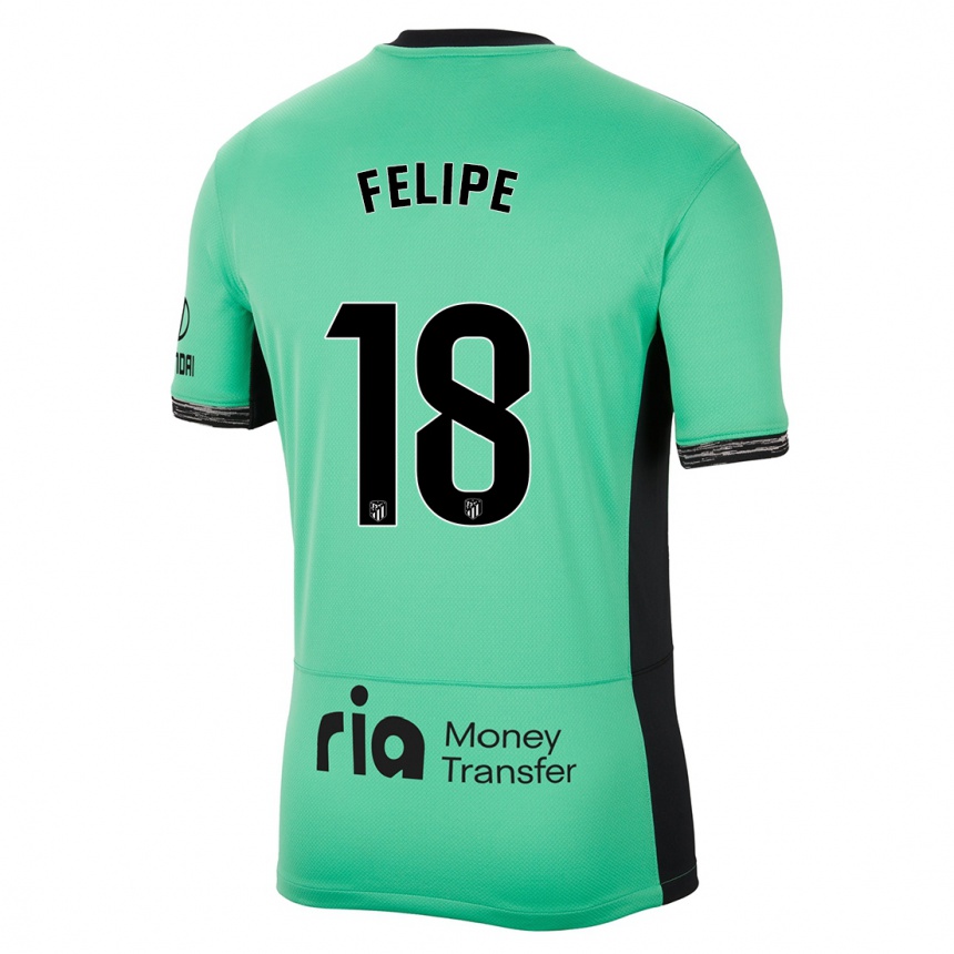 Kids  Felipe #18 Spring Green Third Jersey 2023/24 T-Shirt