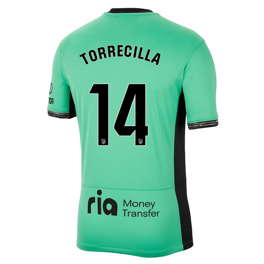 Kids  Virginia Torrecilla #14 Spring Green Third Jersey 2023/24 T-Shirt