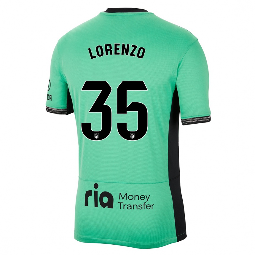 Kids  Diego Lorenzo #35 Spring Green Third Jersey 2023/24 T-Shirt