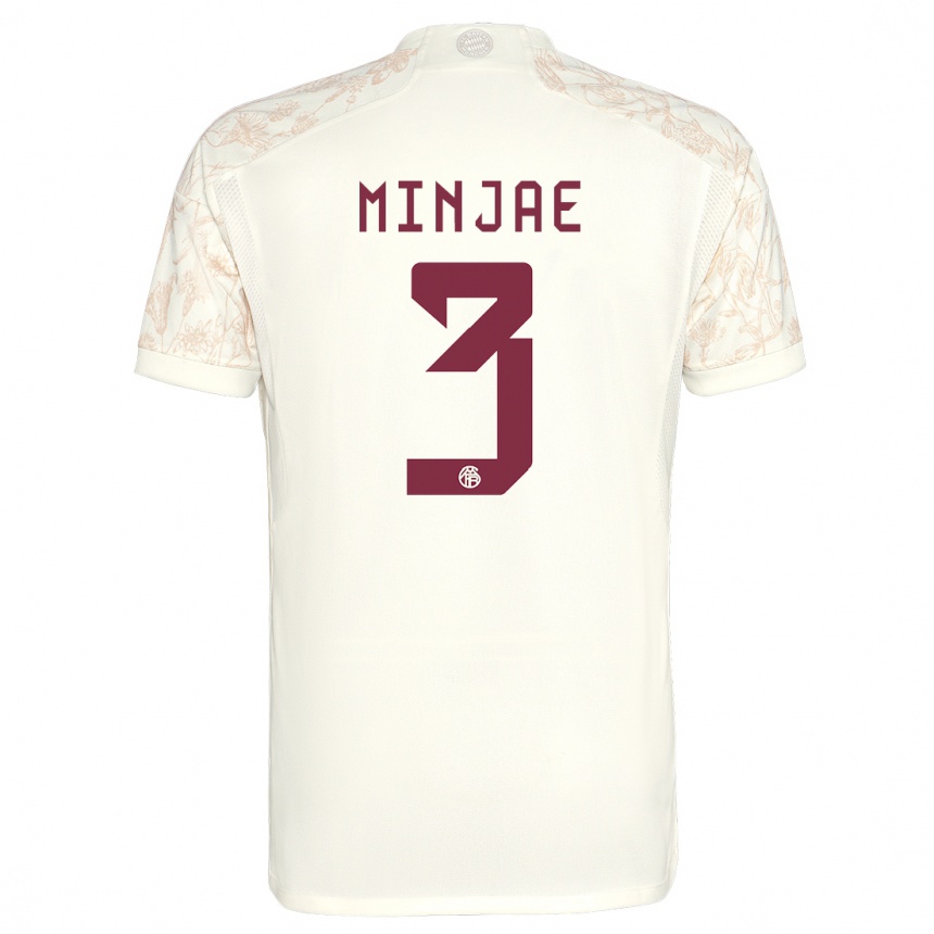 Kids  Min-Jae Kim #3 Off White Third Jersey 2023/24 T-Shirt