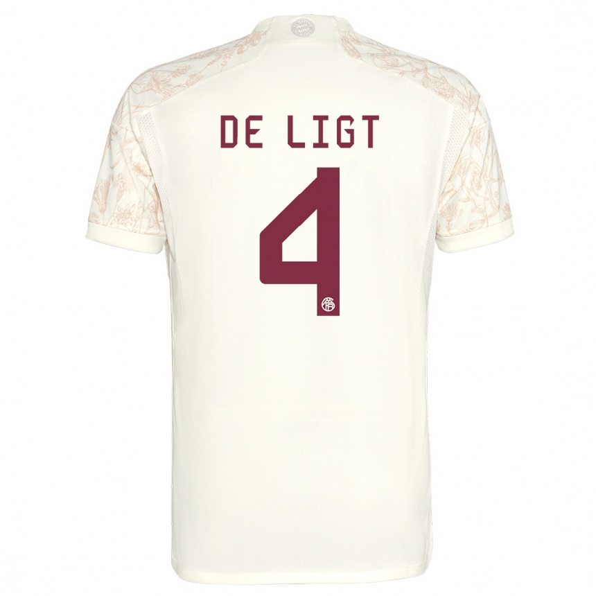 Kids  Matthijs De Ligt #4 Off White Third Jersey 2023/24 T-Shirt