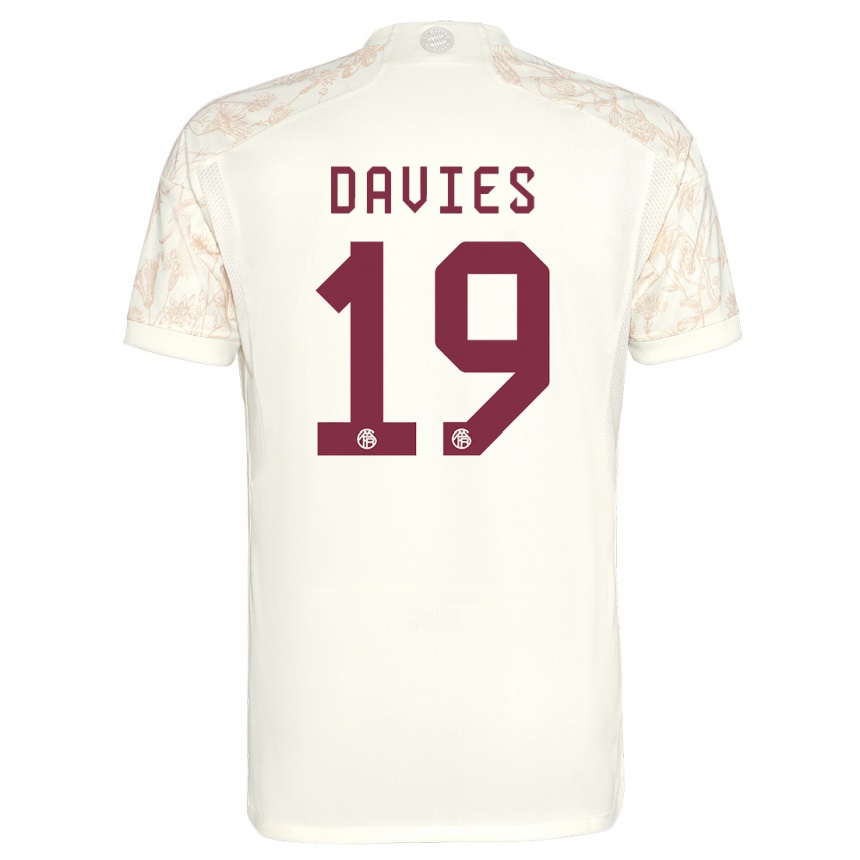 Kids  Alphonso Davies #19 Off White Third Jersey 2023/24 T-Shirt