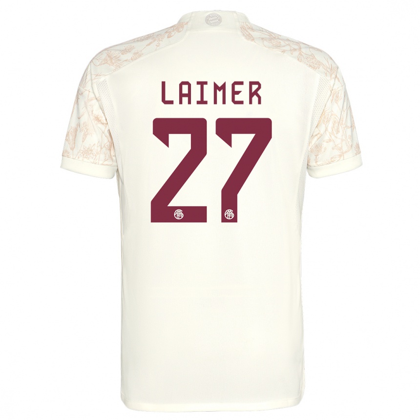 Kids  Konrad Laimer #27 Off White Third Jersey 2023/24 T-Shirt