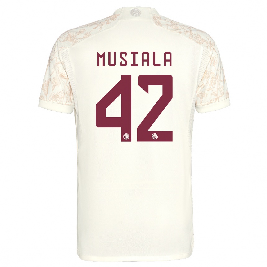 Kids  Jamal Musiala #42 Off White Third Jersey 2023/24 T-Shirt