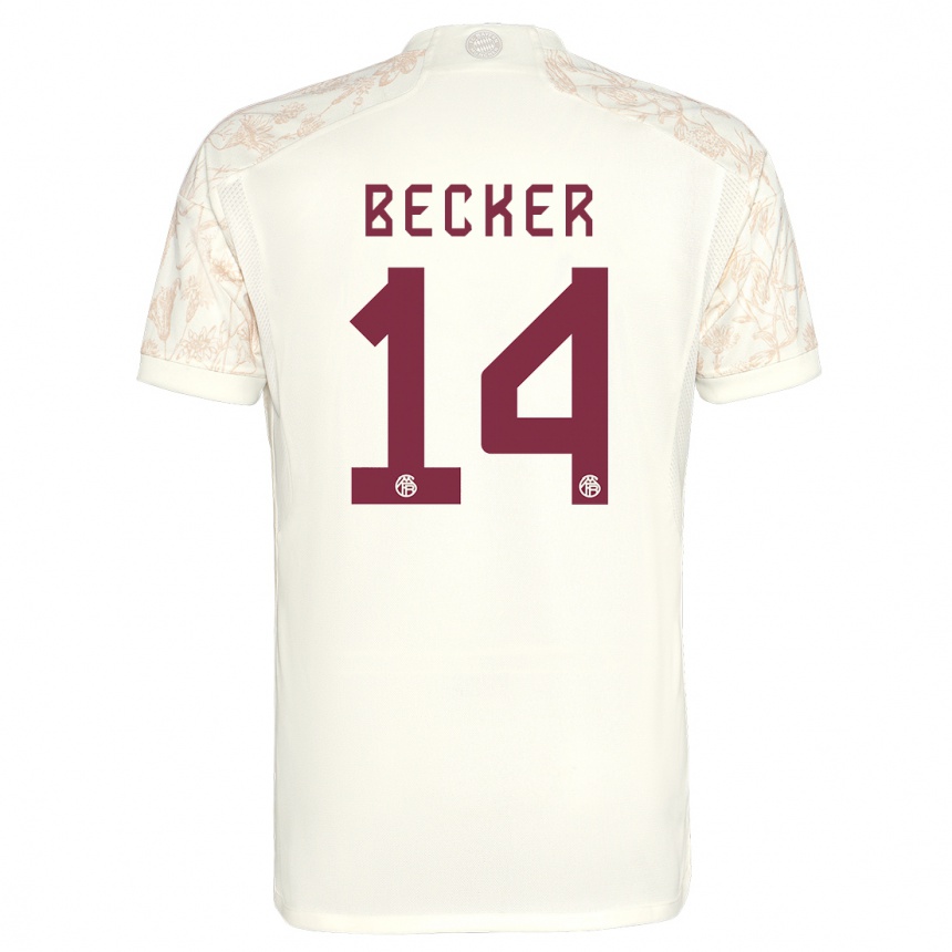 Kids  Lennard Becker #14 Off White Third Jersey 2023/24 T-Shirt